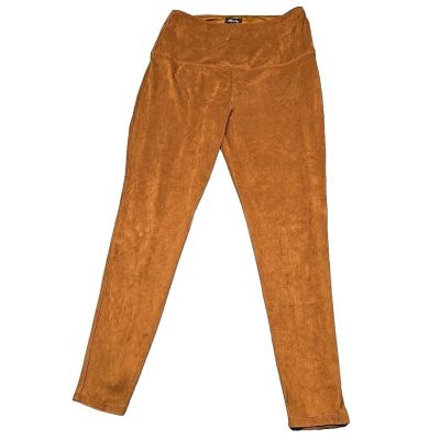 Athena Marie Retro Style Leggings Womens Large High Rise Stretchy Camel Brown